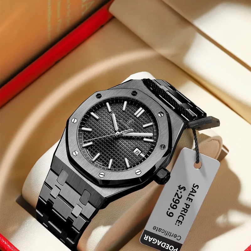 Reloj de lujo hombre prueba de agua cuarzo